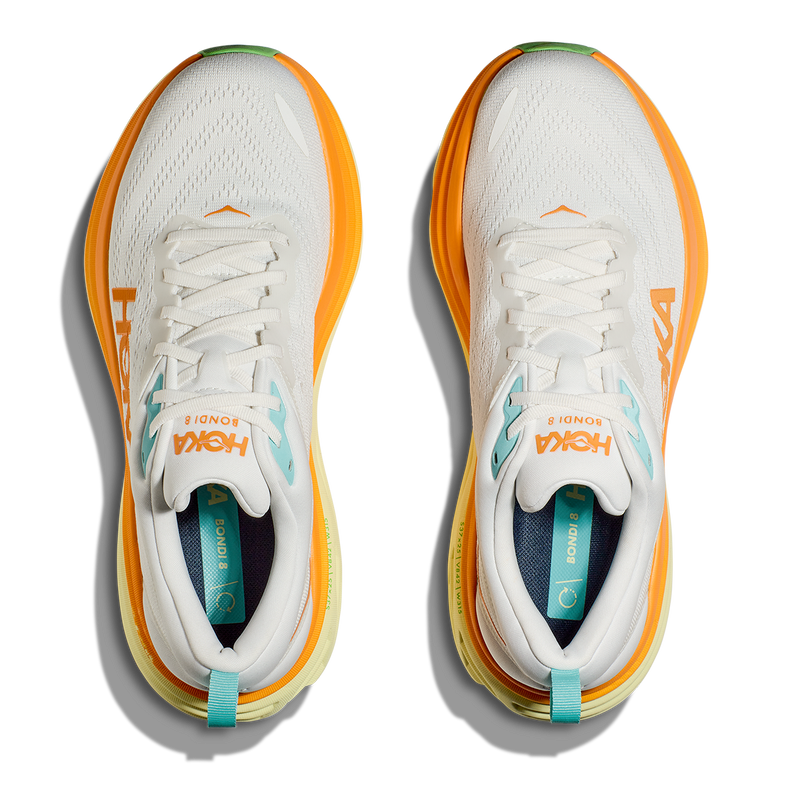 Hoka Bondi 8 - Blanc de Blanc - Solar Flare